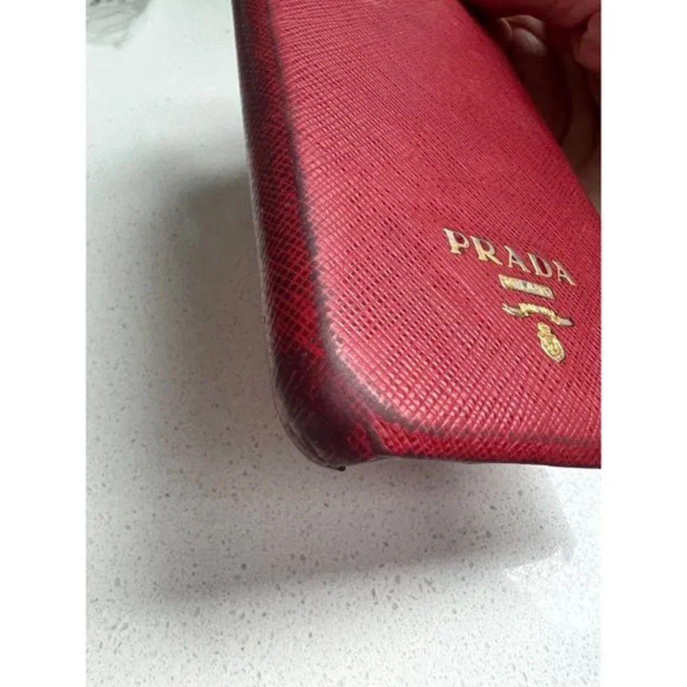 Authentic PRADA red Saffiano leather cover for iPhone 8 Plus
